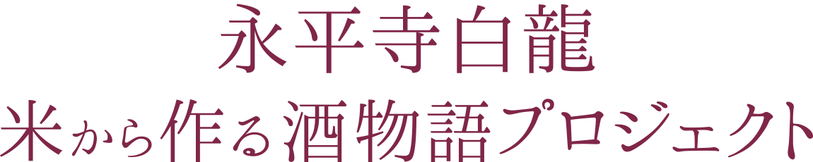 永平寺白龍米から作る酒物語プロジェクト
